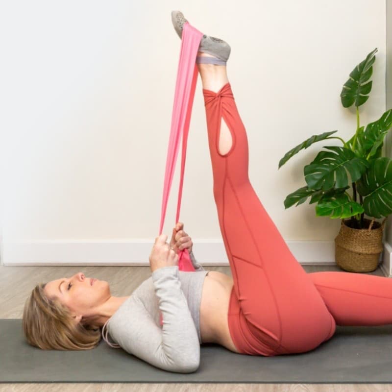 Jana performing a stretch.